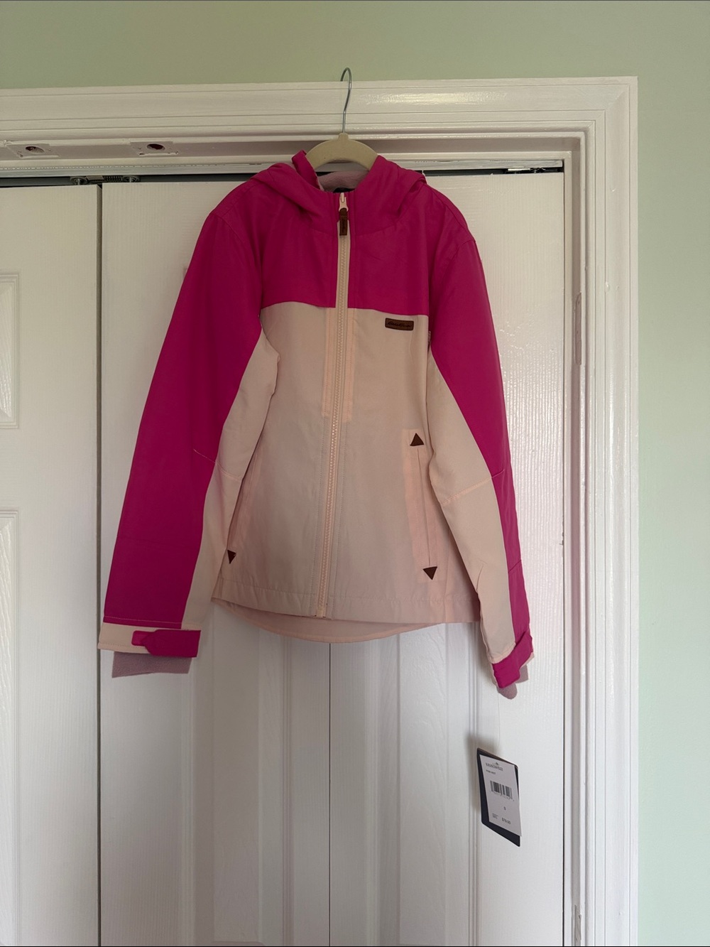 Eddie Bauer Pink and Light Pink Girls' Hooded Rain Jacket